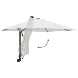 Berkfield Home Lush Wall-mounted Garden Parasol with LEDs Sand 248 cm in Beige - thumbnail 8