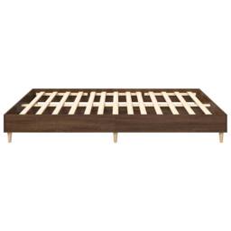 Berkfield Home Durable Bed Frame No Mattress Brown Oak 200x200 cm Engineered Wood - thumbnail 6