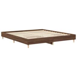 Berkfield Home Durable Bed Frame No Mattress Brown Oak 200x200 cm Engineered Wood - thumbnail 7