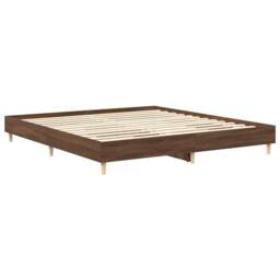 Berkfield Home Durable Bed Frame No Mattress Brown Oak 200x200 cm Engineered Wood - thumbnail 4