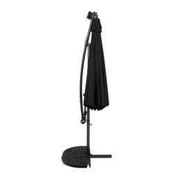 Monstershop LED Cantilever Parasol 3m With Half Fan Base - Black - thumbnail 2