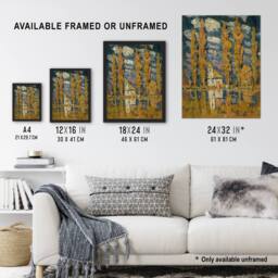"Artery8 Ferdinand Katona Poplar Trees by the Water Wall Art Print in Orange - Size: W12"" x H16""" - thumbnail 3
