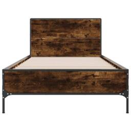 Berkfield Home Durable Bed Frame without Mattress Smoked Oak 100x200 cm in Brown - thumbnail 4