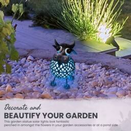 Globrite Metal Cow Solar Garden Ornament with Colour Changing Light - thumbnail 4