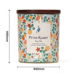 Peter Rabbit Orange Floral Scented Candle 1 Wick Wood Lid 30hr Burn Glass - Size: Medium - thumbnail 4