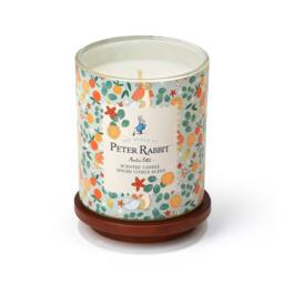 Peter Rabbit Orange Floral Scented Candle 1 Wick Wood Lid 30hr Burn Glass - Size: Medium - thumbnail 3