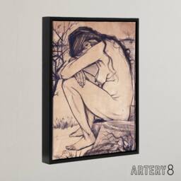 "Artery8 Van Gogh Drawing Sorrow Framed Canvas Wall Art Print - Size: W12"" x H16""" - thumbnail 2