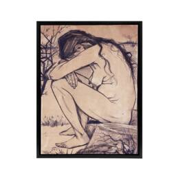 "Artery8 Van Gogh Drawing Sorrow Framed Canvas Wall Art Print - Size: W12"" x H16""" - thumbnail 1
