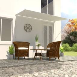Berkfield Home Retractable Awning 350x150 cm Cream in Beige - thumbnail 1