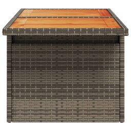 Berkfield Home Garden Table Grey 100x55x73 cm Poly Rattan & Acacia Wood - Size: 100 x 55 x 73 cm - thumbnail 6