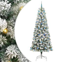 Berkfield Home Realistic Artificial Hinged Christmas Tree Green & white 240 cm - thumbnail 3