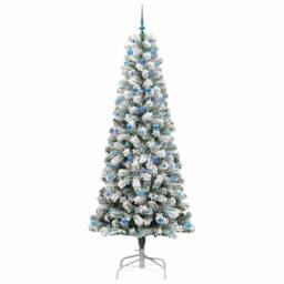 Berkfield Home Realistic Artificial Hinged Christmas Tree Green & white 240 cm - thumbnail 4