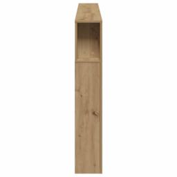 Berkfield Home LED Headboard Artisan Oak 220x18.5x103.5 cm Engineered Wood in Brown - thumbnail 7