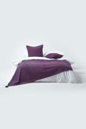 Homescapes Cotton Rajput Ribbed Cushion Cover in Purple - Size: 60 cm x 60 cm - thumbnail 4