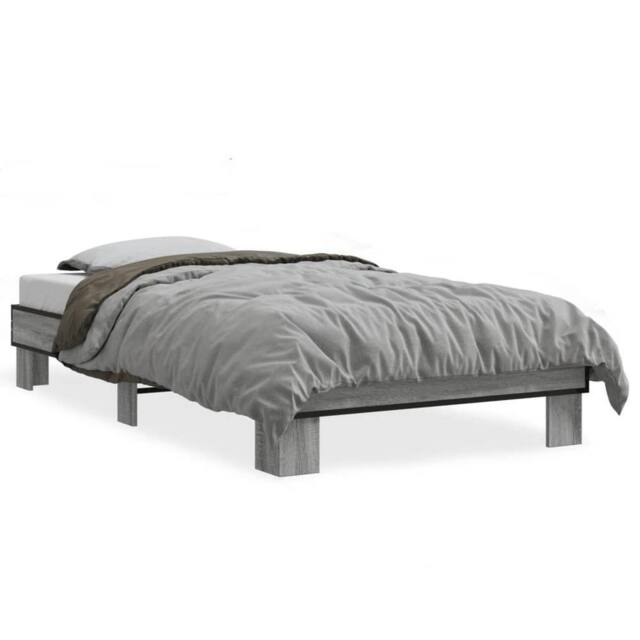 Berkfield Home Bed Frame without Mattress Grey Sonoma 75x190 cm Small Single - image 1