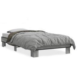 Berkfield Home Bed Frame without Mattress Grey Sonoma 75x190 cm Small Single - thumbnail 1