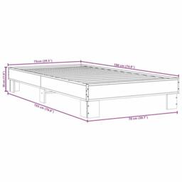 Berkfield Home Bed Frame without Mattress Grey Sonoma 75x190 cm Small Single - thumbnail 9