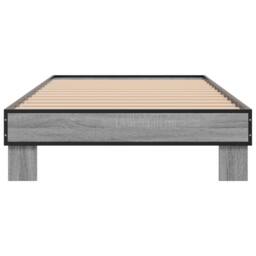 Berkfield Home Bed Frame without Mattress Grey Sonoma 75x190 cm Small Single - thumbnail 4