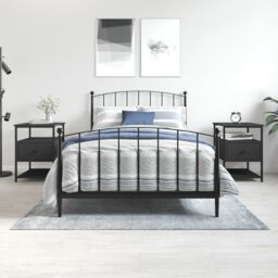 Berkfield Home Bedside Cabinets 2 pcs Black 40x42x56 cm Engineered Wood - Size: 40 x 42 x 56 cm - thumbnail 1