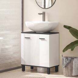 STILVORA Under Sink Cabinet with Adjustable Shelf White Finish - thumbnail 2