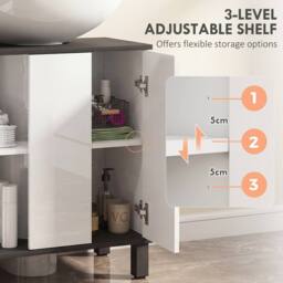 STILVORA Under Sink Cabinet with Adjustable Shelf White Finish - thumbnail 7