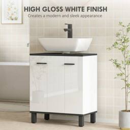 STILVORA Under Sink Cabinet with Adjustable Shelf White Finish - thumbnail 8