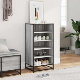Berkfield Home Shoe Rack Grey Sonoma 48x38x97.5 cm Engineered Wood - thumbnail 3