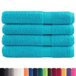 Berkfield Home Premium Towels SOLUND 4 pcs Turquoise 100x200 cm 600 gsm - thumbnail 3