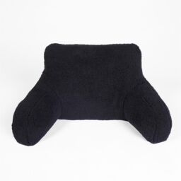 OHS Teddy Fleece Bed Reading Cushion Pillow with Arms Lumbar Support in Black - thumbnail 6