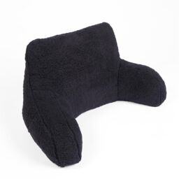 OHS Teddy Fleece Bed Reading Cushion Pillow with Arms Lumbar Support in Black - thumbnail 5