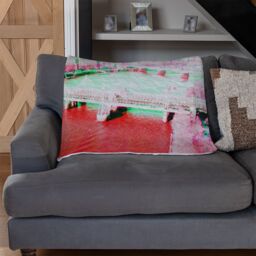Benjamin Tate Design London Eye Veiw Red Blanket in Natural - Size: 120 cm x 150 cm - thumbnail 2