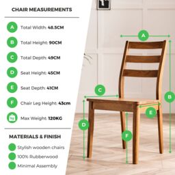 FurnitureboxUK Set of 2 Lynton Walnut Colour Wooden Dining Chairs - thumbnail 3