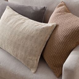 Yard Ramas Textured Jacquard 100% Cotton Cushion in Natural - Size: 40 cm x 60 cm - thumbnail 7