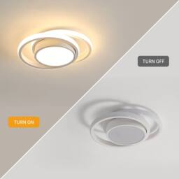 Pheashine Modern Round Ceiling Light, 36W, White, 3000K Warm Light, 27cm, Indoor in White - thumbnail 4