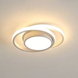 Pheashine Modern Round Ceiling Light, 36W, White, 3000K Warm Light, 27cm, Indoor in White - thumbnail 1