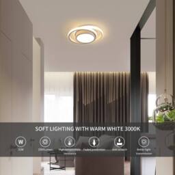 Pheashine Modern Round Ceiling Light, 36W, White, 3000K Warm Light, 27cm, Indoor in White - thumbnail 6