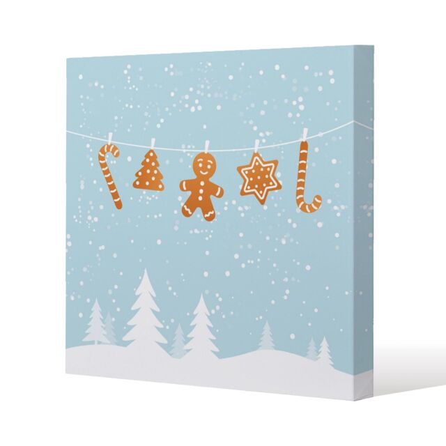 Benjamin Tate Design Hanging ginger breads (canvas) / 90 x 90 x 4cm in Natural - Size: 90 x 90 x 4 cm - image 1