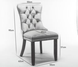 HomeTouch Taylor Set of 4 Lux Beige Velvet Tufted Kitchen Dining Chairs with Knocker Back - Size: 4 Pack - thumbnail 9
