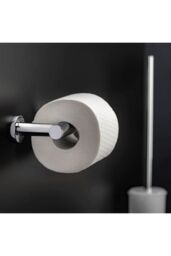 Cosmic Toilet roll holder with lid 16cm, Silver, Architect S+ Collection in Grey - thumbnail 4
