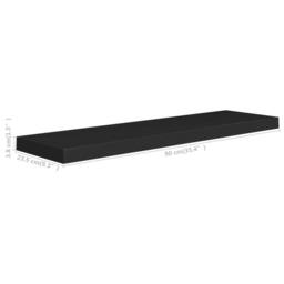 Berkfield Home Durable Floating Wall Shelf Black 90x23.5x3.8 cm MDF - thumbnail 7
