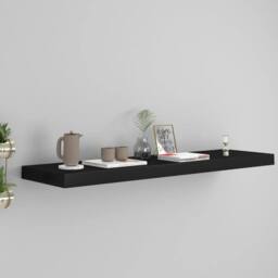 Berkfield Home Durable Floating Wall Shelf Black 90x23.5x3.8 cm MDF - thumbnail 2