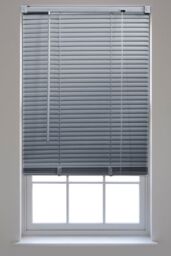Furnished Grey PVC 25mm Slat Venetian Blinds - Trimmable Window Blinds for Home & Office - Size: 110 cm width x 150 cm drop - thumbnail 1