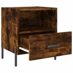 Berkfield Home Bedside Cabinets 2 pcs Smoked Oak 40x35x47.5 cm Engineered Wood in Brown - thumbnail 5