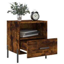 Berkfield Home Bedside Cabinets 2 pcs Smoked Oak 40x35x47.5 cm Engineered Wood in Brown - thumbnail 3