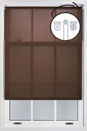 Furnished Mocha Brown Daylight Roller Blinds with Metal Fittings - Trimmable Window Shade in Chocolate - Size: 100 cm width x 210 cm drop