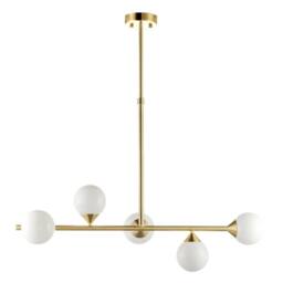 Netlighting Grosseto Batten Satin Brass Plate Gloss White Glass in Yellow - thumbnail 6