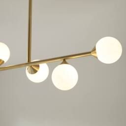 Netlighting Grosseto Batten Satin Brass Plate Gloss White Glass in Yellow - thumbnail 5