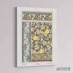 "Artery8 White Flower Gourd Floral Patterns Canvas Wall Art Print Verneuil in Green - Size: W18"" x H24""" - thumbnail 2