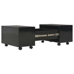Berkfield Home Coffee Table High Gloss Black 60x60x35 cm Engineered Wood - Size: 60 x 60 x 35 cm - thumbnail 5
