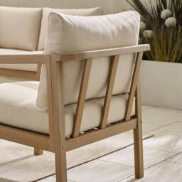 FurnitureboxUK Lydiard Solid Wood 8 Seat Garden Dining Set in Beige - thumbnail 5